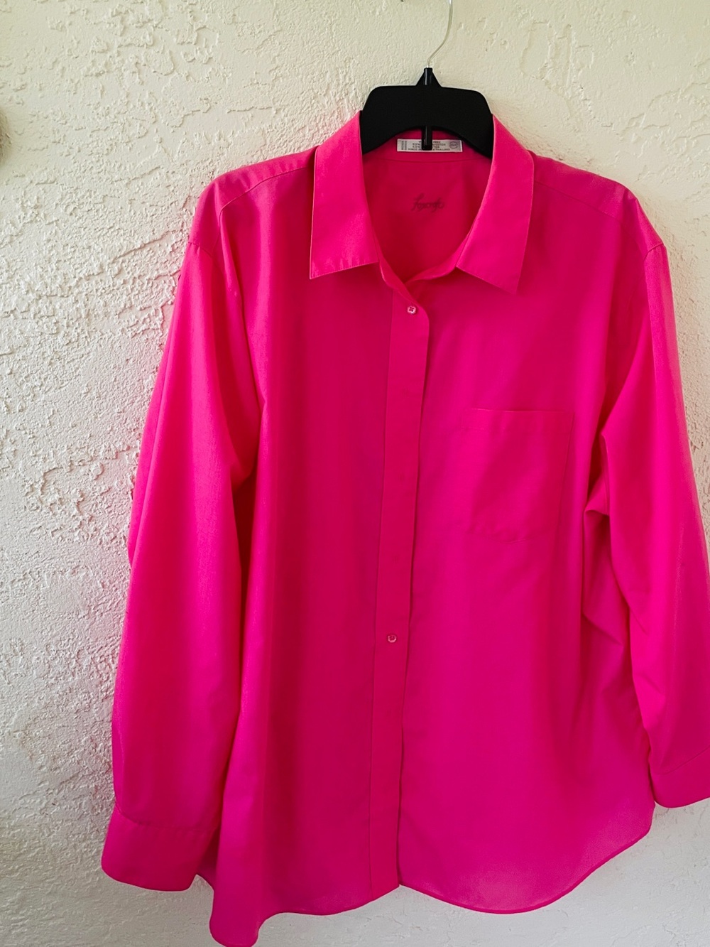 Foxcroft Wrinkle Free Long Sleeve Pink Size 20W Shirt